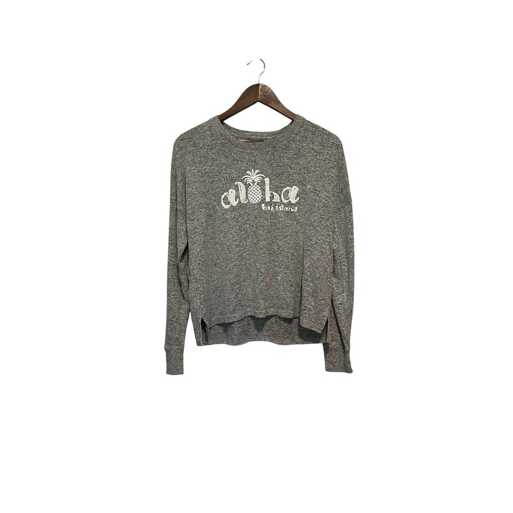 Aloha Pineapple Big Island Sweater Boxercraft Heather Gray Small Oversized